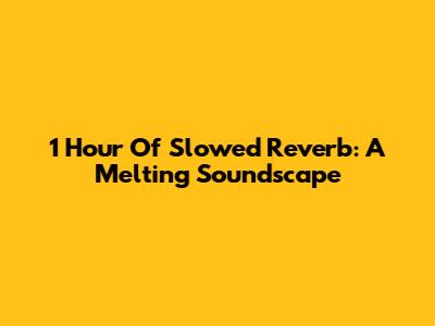 1 Hour Of Slowed Reverb: A Melting Soundscape