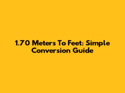 1.70 Meters To Feet: Simple Conversion Guide