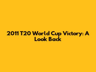 2011 T20 World Cup Victory: A Look Back