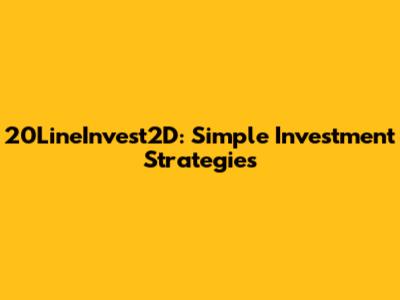 20LineInvest2D: Simple Investment Strategies