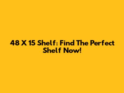 48 X 15 Shelf: Find The Perfect Shelf Now!