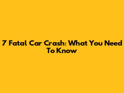 7 Fatal Car Crash: What You Need To Know
