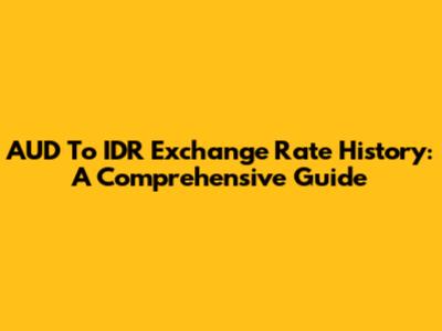 AUD To IDR Exchange Rate History: A Comprehensive Guide