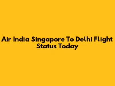 Air India Singapore To Delhi Flight Status Today