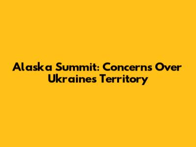 Alaska Summit: Concerns Over Ukraine's Territory