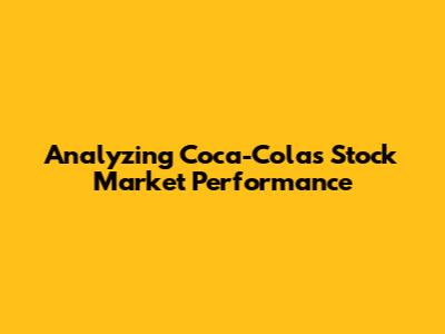 Analyzing Coca-Cola's Stock Market Performance