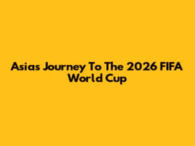 Asia's Journey To The 2026 FIFA World Cup