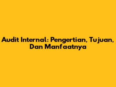 Audit Internal: Pengertian, Tujuan, Dan Manfaatnya