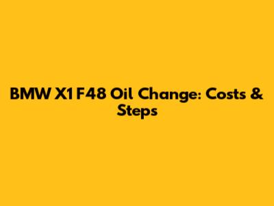 BMW X1 F48 Oil Change: Costs & Steps