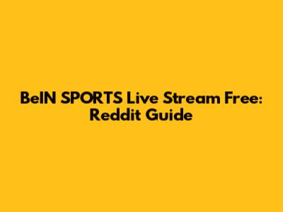 BeIN SPORTS Live Stream Free: Reddit Guide