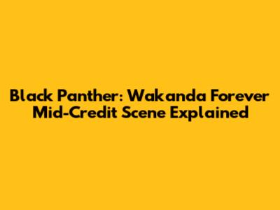 Black Panther: Wakanda Forever Mid-Credit Scene Explained