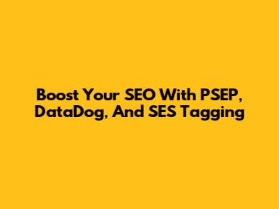 Boost Your SEO With PSEP, DataDog, And SES Tagging