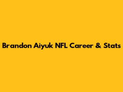 Brandon Aiyuk NFL Career & Stats