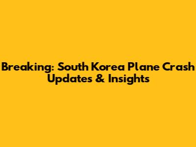 Breaking: South Korea Plane Crash Updates & Insights