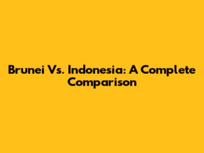 Brunei Vs. Indonesia: A Complete Comparison