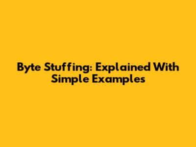 Byte Stuffing: Explained With Simple Examples