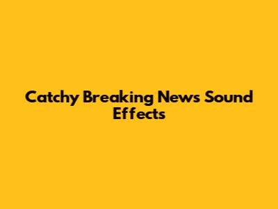 Catchy Breaking News Sound Effects