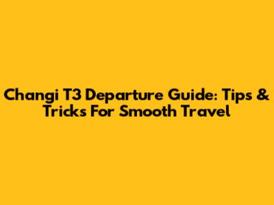 Changi T3 Departure Guide: Tips & Tricks For Smooth Travel