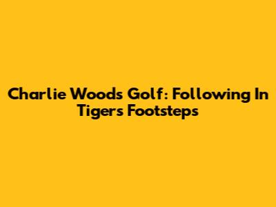 Charlie Woods' Golf: Following In Tiger's Footsteps