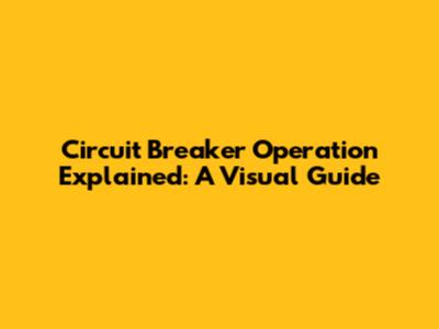 Circuit Breaker Operation Explained: A Visual Guide