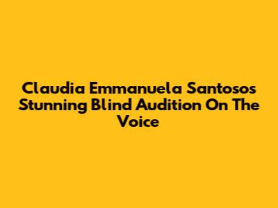 Claudia Emmanuela Santoso's Stunning Blind Audition On The Voice