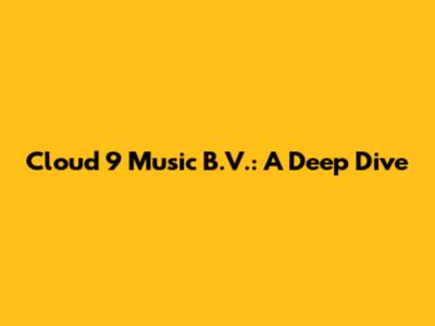 Cloud 9 Music B.V.: A Deep Dive