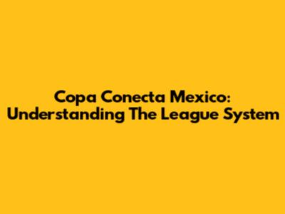 Copa Conecta Mexico: Understanding The League System