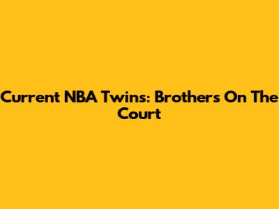 Current NBA Twins: Brothers On The Court