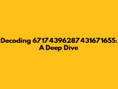 Decoding 67174396287431671655: A Deep Dive
