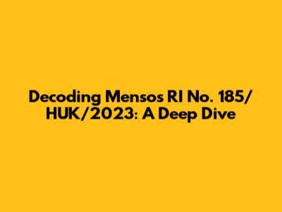 Decoding Mensos RI No. 185/HUK/2023: A Deep Dive