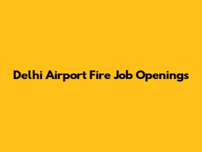 Delhi Airport Fire Job Openings