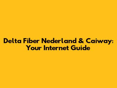 Delta Fiber Nederland & Caiway: Your Internet Guide