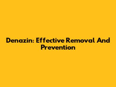 Denazin: Effective Removal And Prevention