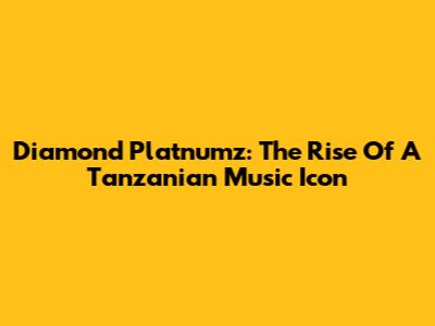 Diamond Platnumz: The Rise Of A Tanzanian Music Icon