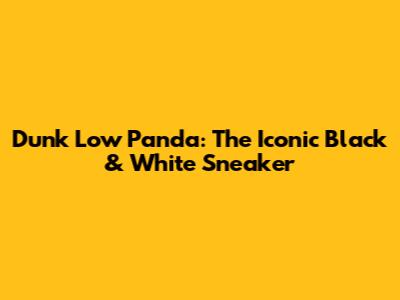 Dunk Low Panda: The Iconic Black & White Sneaker