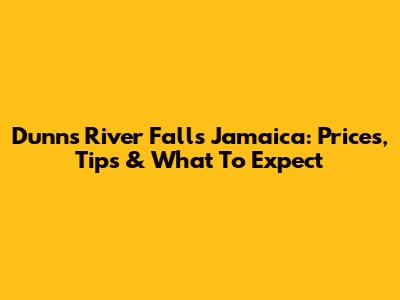 Dunn's River Falls Jamaica: Prices, Tips & What To Expect