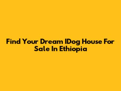 Find Your Dream IDog House For Sale In Ethiopia