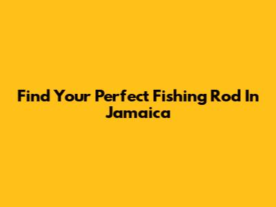 Find Your Perfect Fishing Rod In Jamaica
