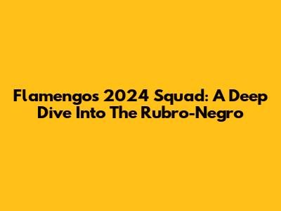 Flamengo's 2024 Squad: A Deep Dive Into The Rubro-Negro