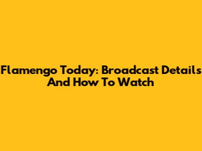 Flamengo Today: Broadcast Details And How To Watch