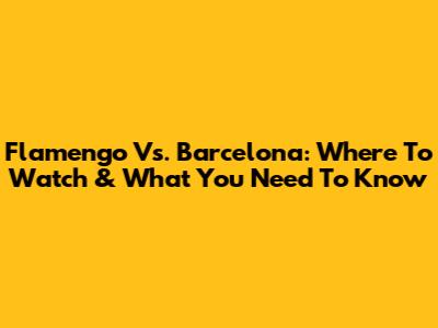 Flamengo Vs. Barcelona: Where To Watch & What You Need To Know