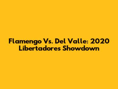 Flamengo Vs. Del Valle: 2020 Libertadores Showdown
