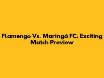Flamengo Vs. Maringá FC: Exciting Match Preview