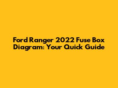 Ford Ranger 2022 Fuse Box Diagram: Your Quick Guide