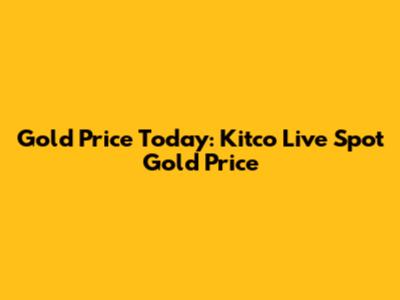 Gold Price Today: Kitco Live Spot Gold Price