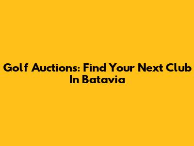 Golf Auctions: Find Your Next Club In Batavia