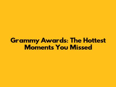 Grammy Awards: The Hottest Moments You Missed