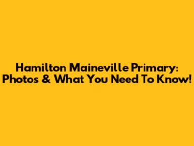 Hamilton Maineville Primary: Photos & What You Need To Know!