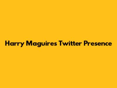 Harry Maguire's Twitter Presence