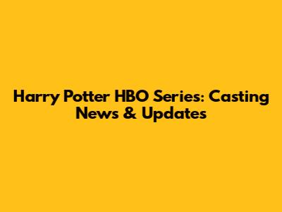 Harry Potter HBO Series: Casting News & Updates